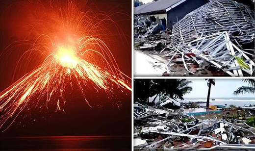 Volcano tsunami hits Indonesia